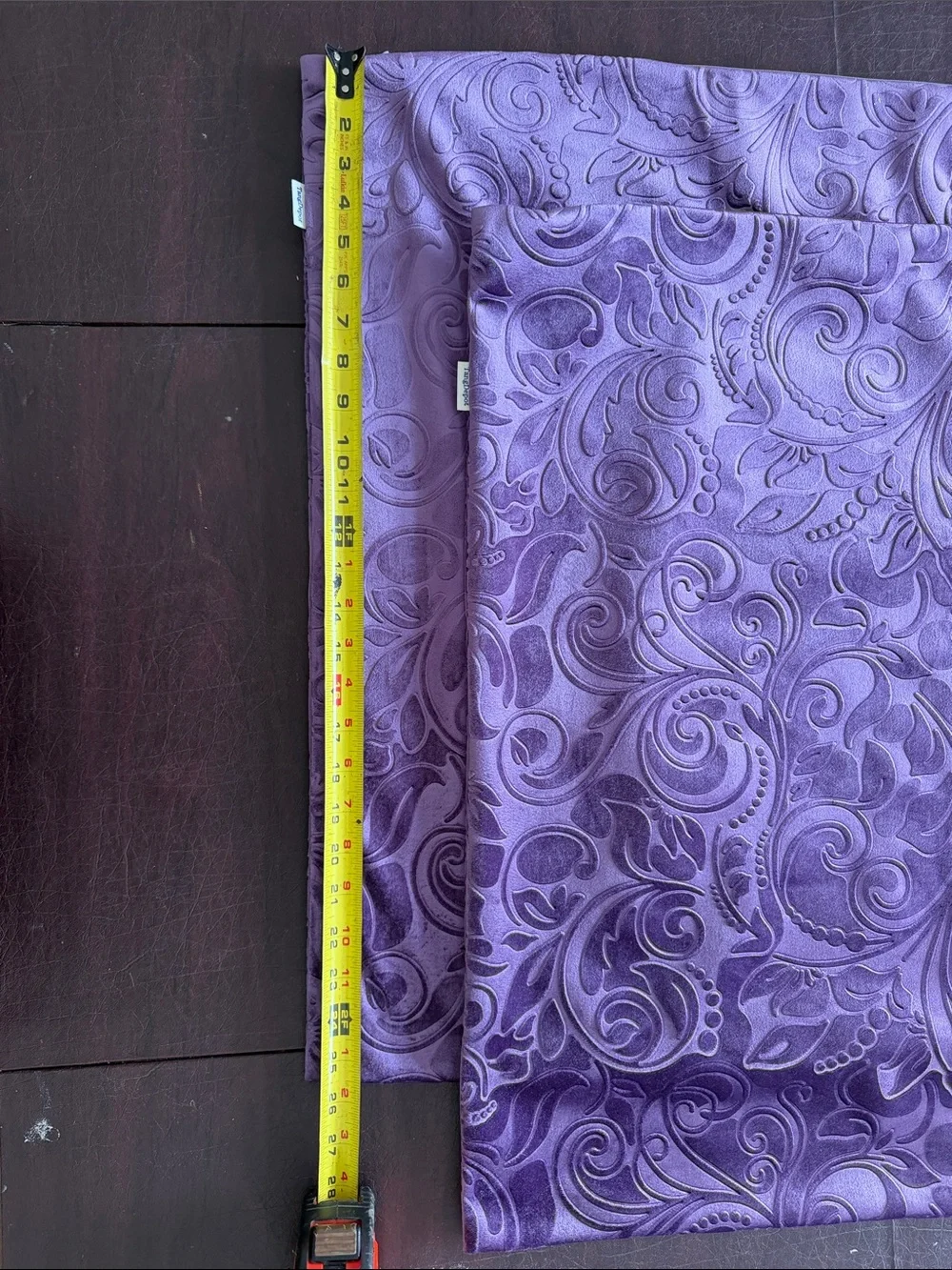 Decorative Paisley Velvet Accent Pillow Cover - Plum/Purple Color Set of 2